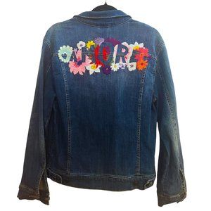 AMORE Embroidered Jean Jacket / Brand New with Tags / Pilcro by Anthropologie